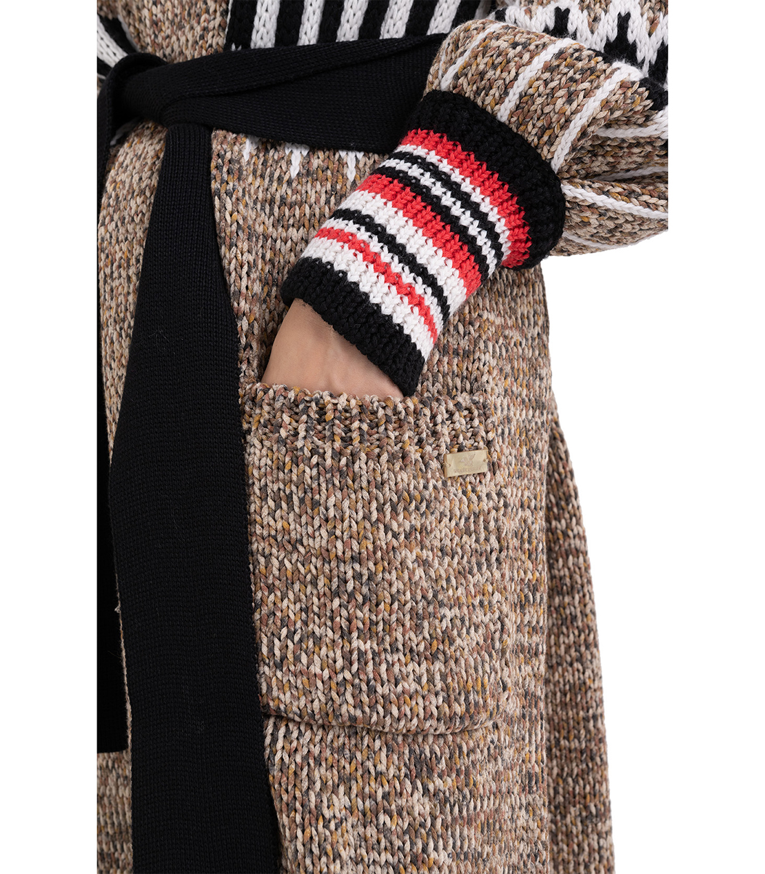 We are コットンジャガードニット ロングジャケット 詳細画像 ブラウン系 6